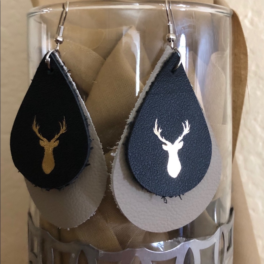 Rustic leather earrings